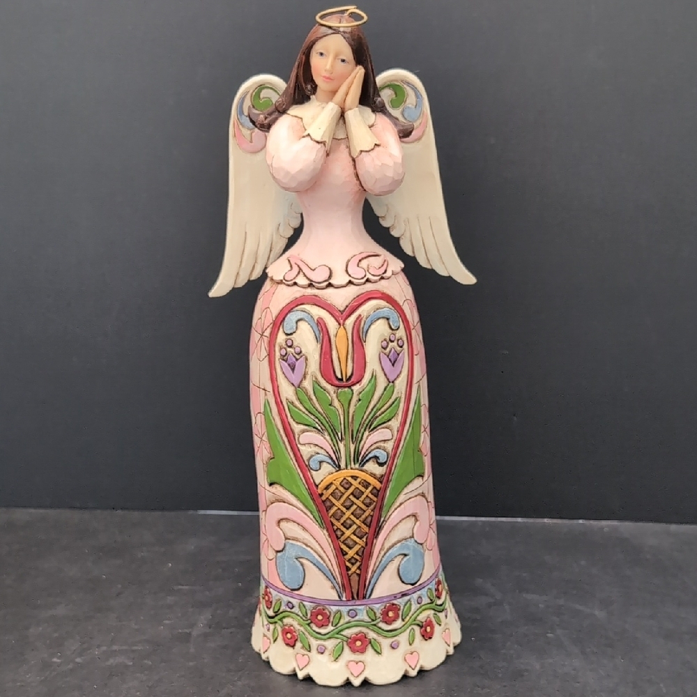 Jim Shore Heartwood Creek 2009 Hearts And Flowers Angel Figurine.